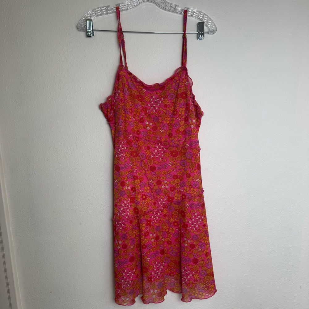 wild fable Pink and Orange Floral Mini Dress